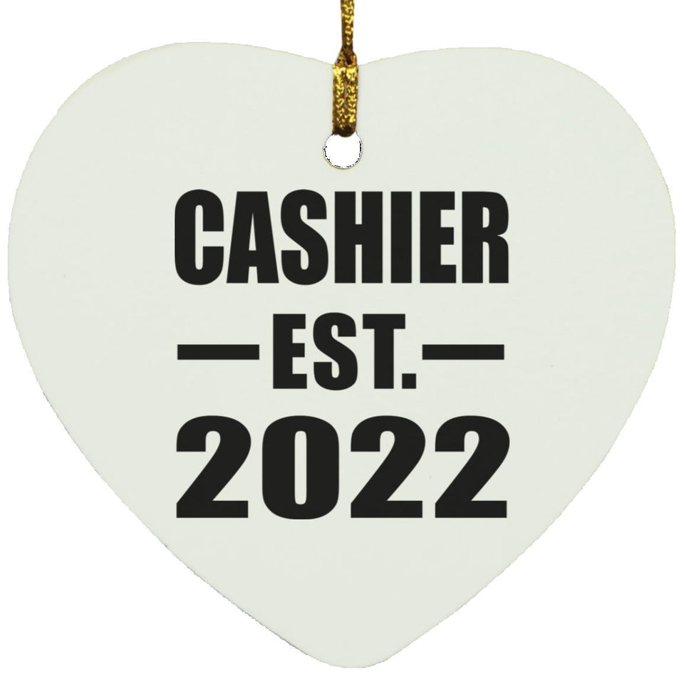 Cashier Established EST. 2022 - Heart Ornament