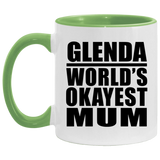 Glenda World's Okayest Mum - 11oz Accent Mug Green
