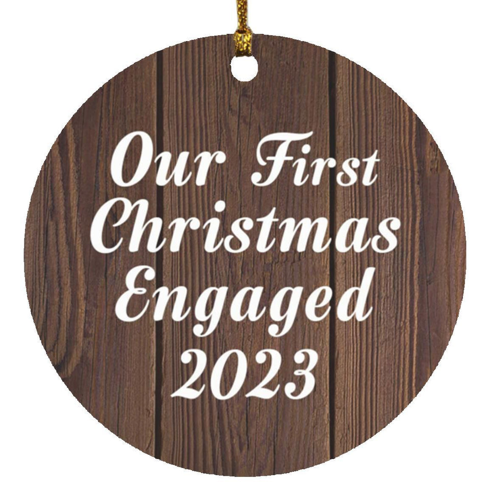 Our First Christmas Engaged 2023 - Circle Ornament D