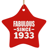 91st Birthday Fabulous Since 1933 - Star Ornament
