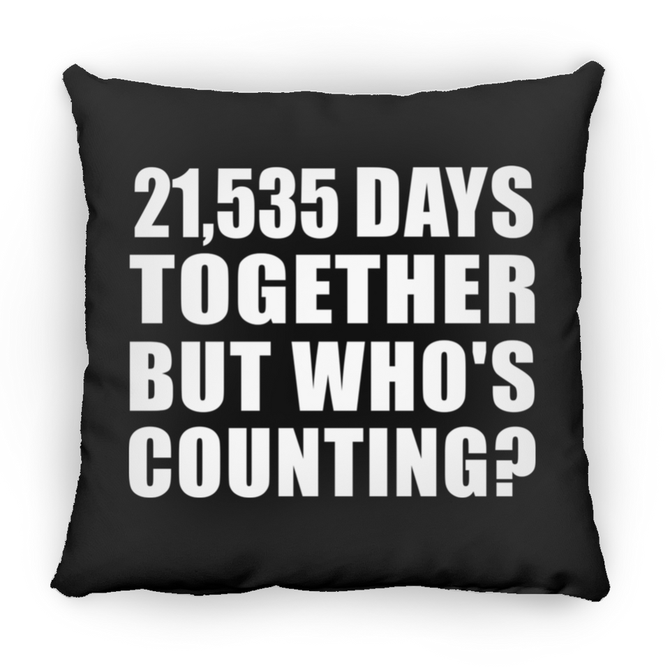 59th Anniversary 21,535 Days Together But Who's Counting - Throw Pillow Black