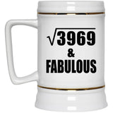 63rd Birthday Square Root of 3969 & Fabulous - Beer Stein