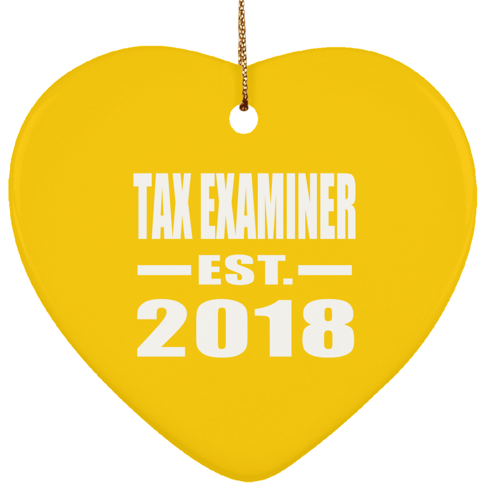 Tax Examiner Established EST. 2018 - Heart Ornament