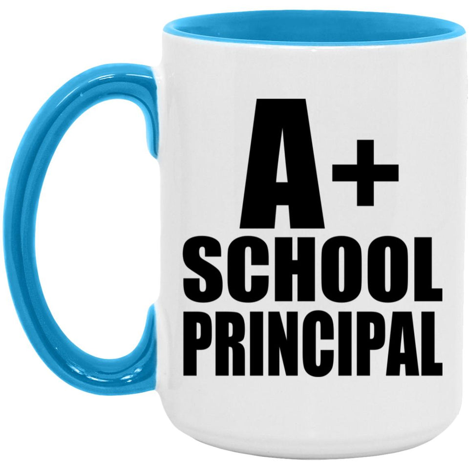 A+ School Principal - 15oz Accent Mug Blue