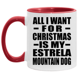 All I Want For Christmas Is My Estrela Mountain Dog - 11oz Accent Mug Red