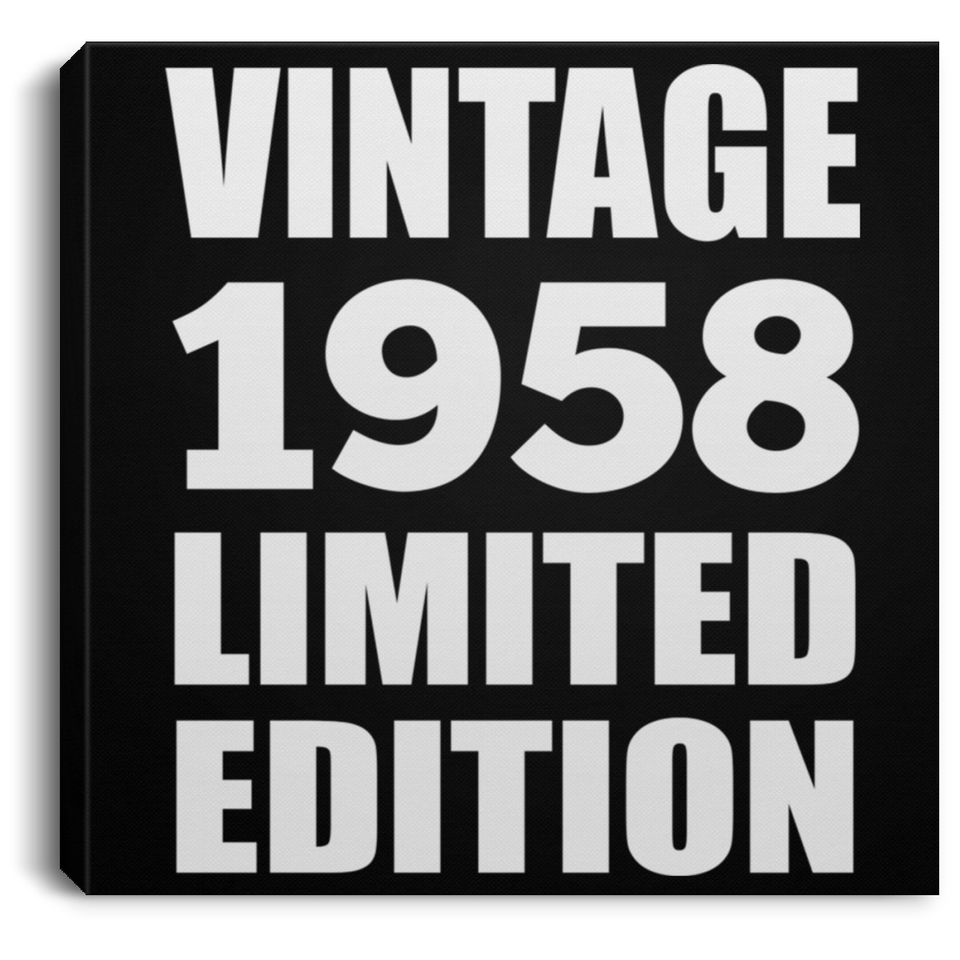 66th Birthday Vintage 1958 Limited Edition - Canvas Square