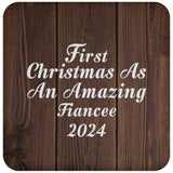 First Christmas As An Amazing Fiancee 2024 - Drink Coaster D
