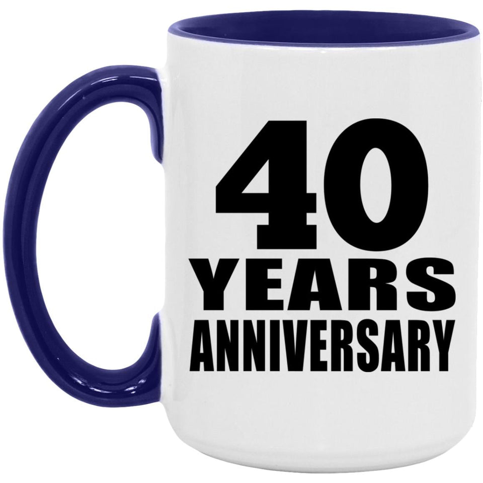 40th Anniversary 40 Years Anniversary - 15oz Accent Mug Purple