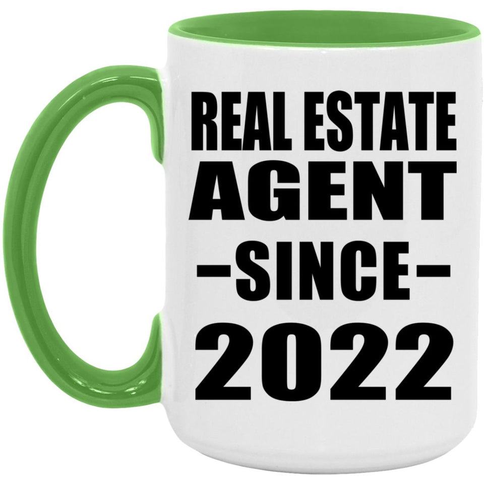 Real Estate Agent Since 2022 - 15oz Accent Mug Green