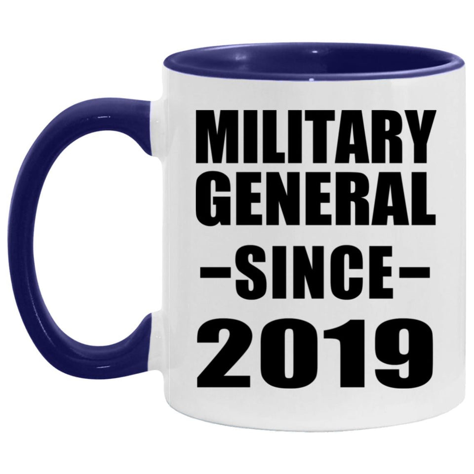 Military General Since 2019 - 11oz Accent Mug Purple