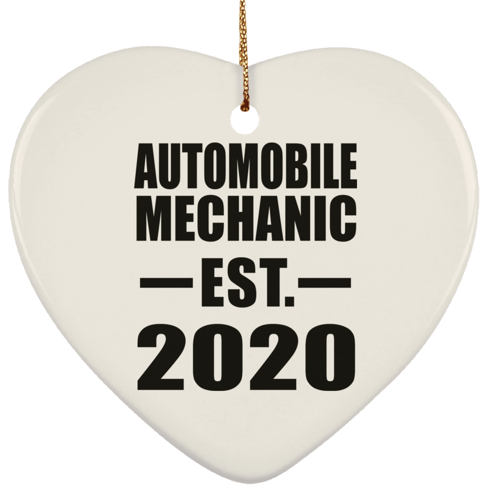 Automobile Mechanic Established EST. 2020 - Heart Ornament
