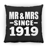 105th Anniversary Mr & Mrs Since 1919 - Throw Pillow Black