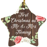 First Christmas As Mr & Mrs Fleming - Star Ornament A