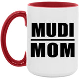 Mudi Mom - 15oz Accent Mug Red