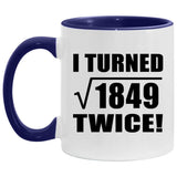 86th Birthday I Turned Square Root of 1849 Twice - 11oz Accent Mug Purple