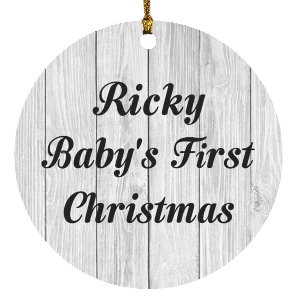 Ricky Baby's First Christmas - Circle Ornament F