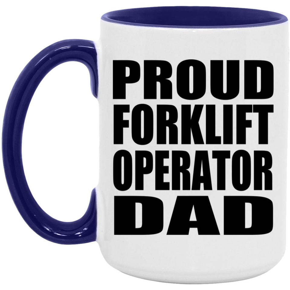 Proud Forklift Operator Dad - 15oz Accent Mug Purple