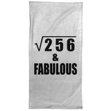 16th Birthday Square Root of 256 & Fabulous - Hand Towel
