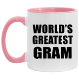 World's Greatest Gram - 11oz Accent Mug Pink