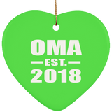 Oma Established EST. 2018 - Heart Ornament