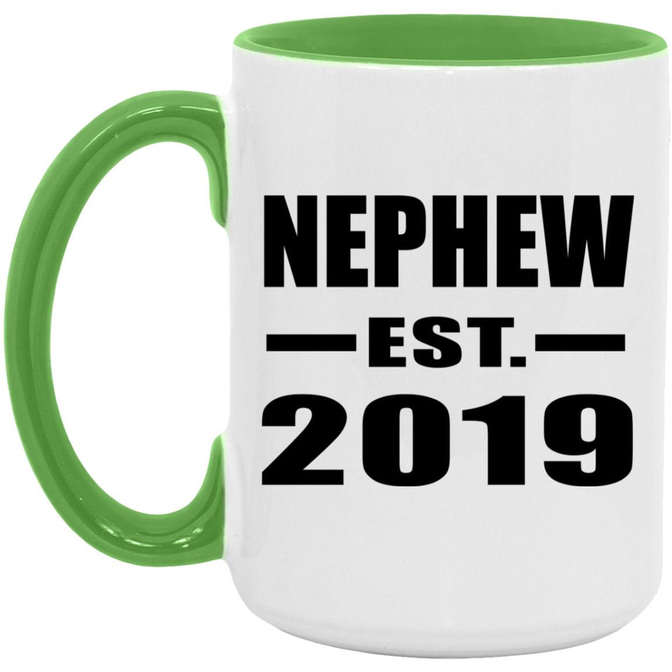 Nephew Established EST. 2019 - 15oz Accent Mug Green