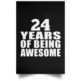 24th Birthday 24 Years Of Being Awesome - Poster Portrait