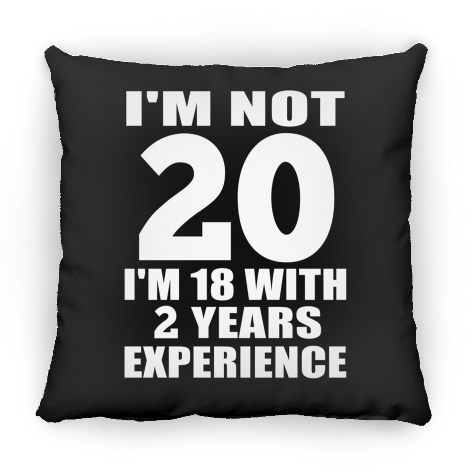 20th Birthday I'm Not 20 I'm 18 With 2 Years Experience - Throw Pillow Black