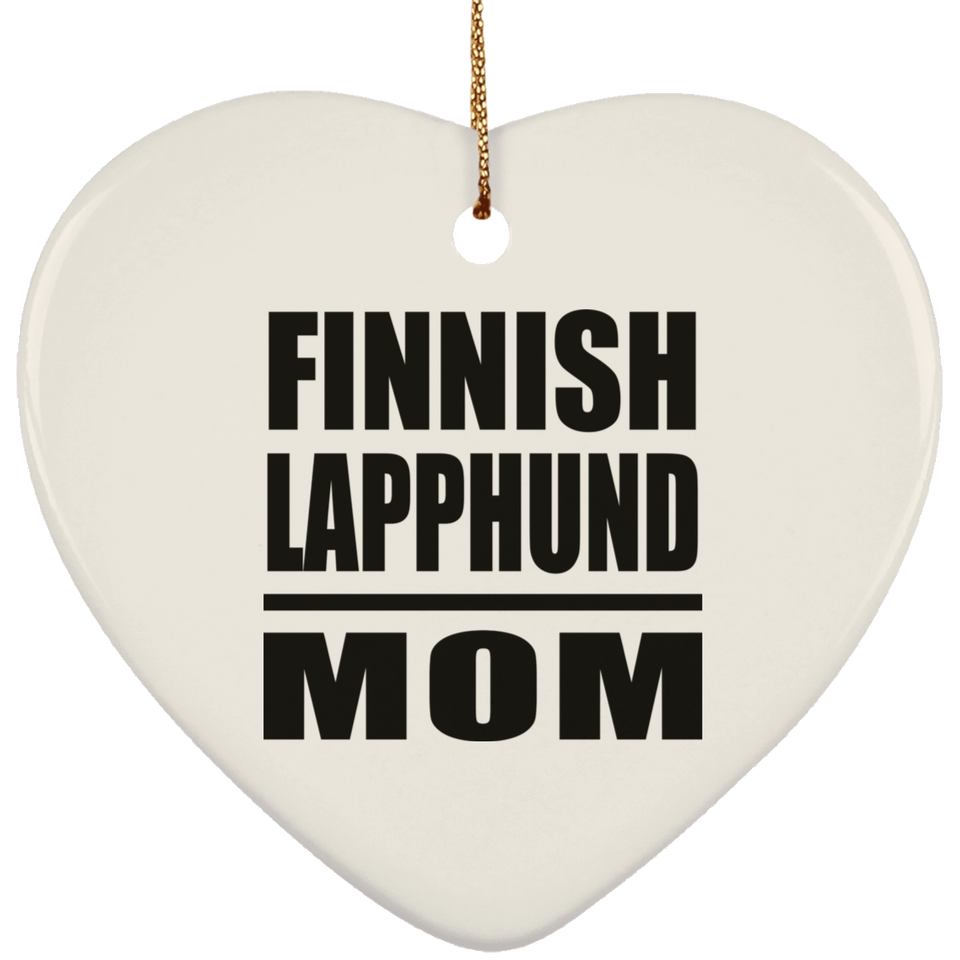 Finnish Lapphund Mom - Heart Ornament