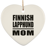 Finnish Lapphund Mom - Heart Ornament