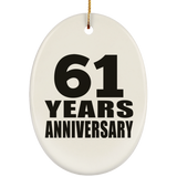 61st Anniversary 61 Years - Oval Ornament
