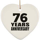76th Anniversary 76 Years - Heart Ornament