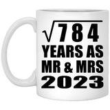28th Anniversary Square Root of 784 Years As Mr & Mrs 2023 - 11oz Coffee Mug