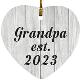 Grandpa Established Est. 2023 - Heart Ornament F