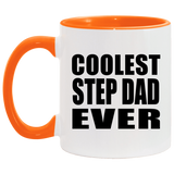 Coolest Step Dad Ever - 11oz Accent Mug Orange