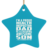 Proud Health Inspector Dad Of Awesome Son - Star Ornament