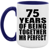75th Anniversary 75 Years Of Being Mr Perfect - 15oz Accent Mug Purple