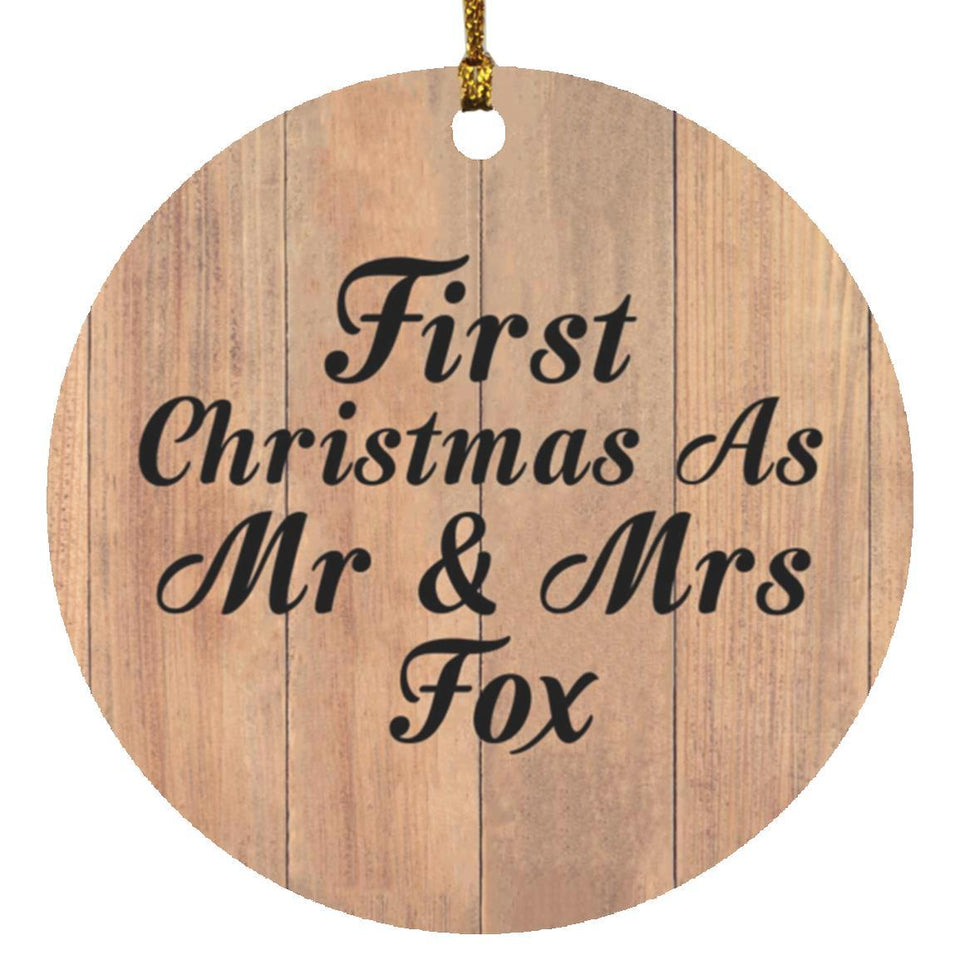 First Christmas As Mr & Mrs Fox - Circle Ornament C