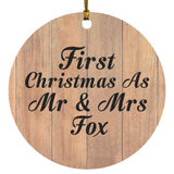 First Christmas As Mr & Mrs Fox - Circle Ornament C