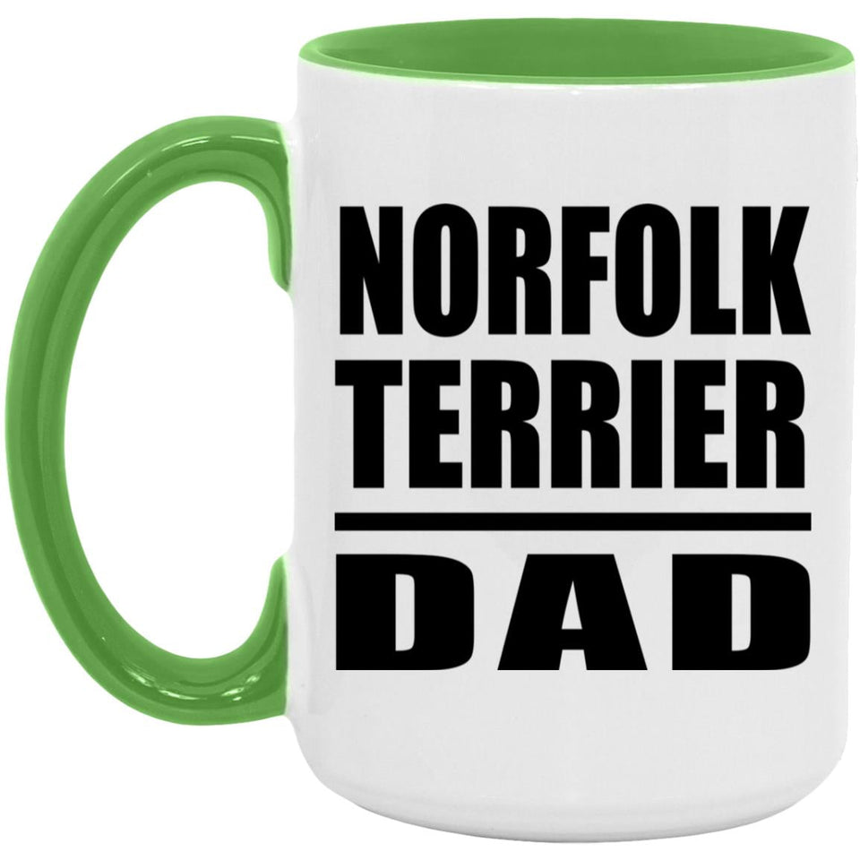 Norfolk Terrier Dad - 15oz Accent Mug Green
