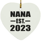 Nana Established EST. 2023 - Heart Ornament