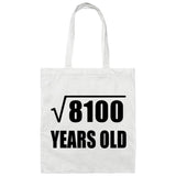 90th Birthday Square Root of 8100 Years Old - Tote Bag White