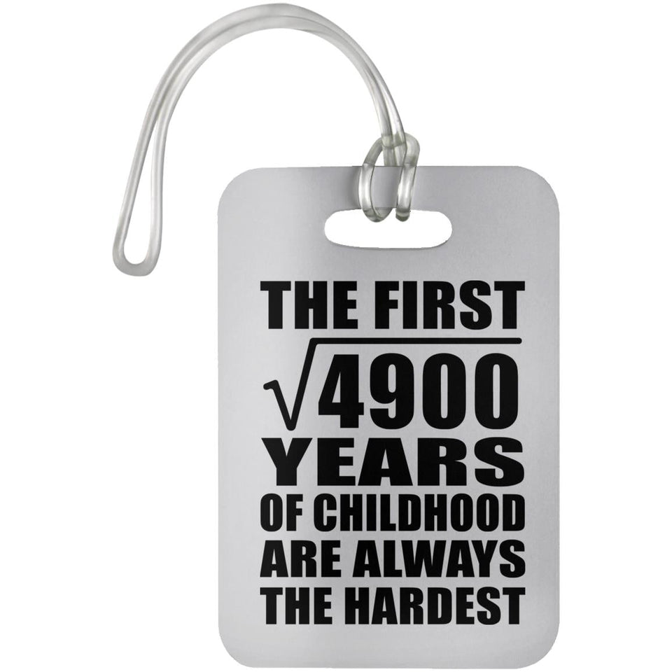70th Birthday Square Root of 4900 Years of Childhood - Luggage Bag Tag