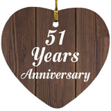 51st Anniversary 51 Years Anniversary - Heart Ornament D