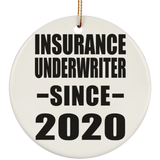 Insurance Underwriter Since 2020 - Circle Ornament