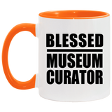 Blessed Museum Curator - 11oz Accent Mug Orange