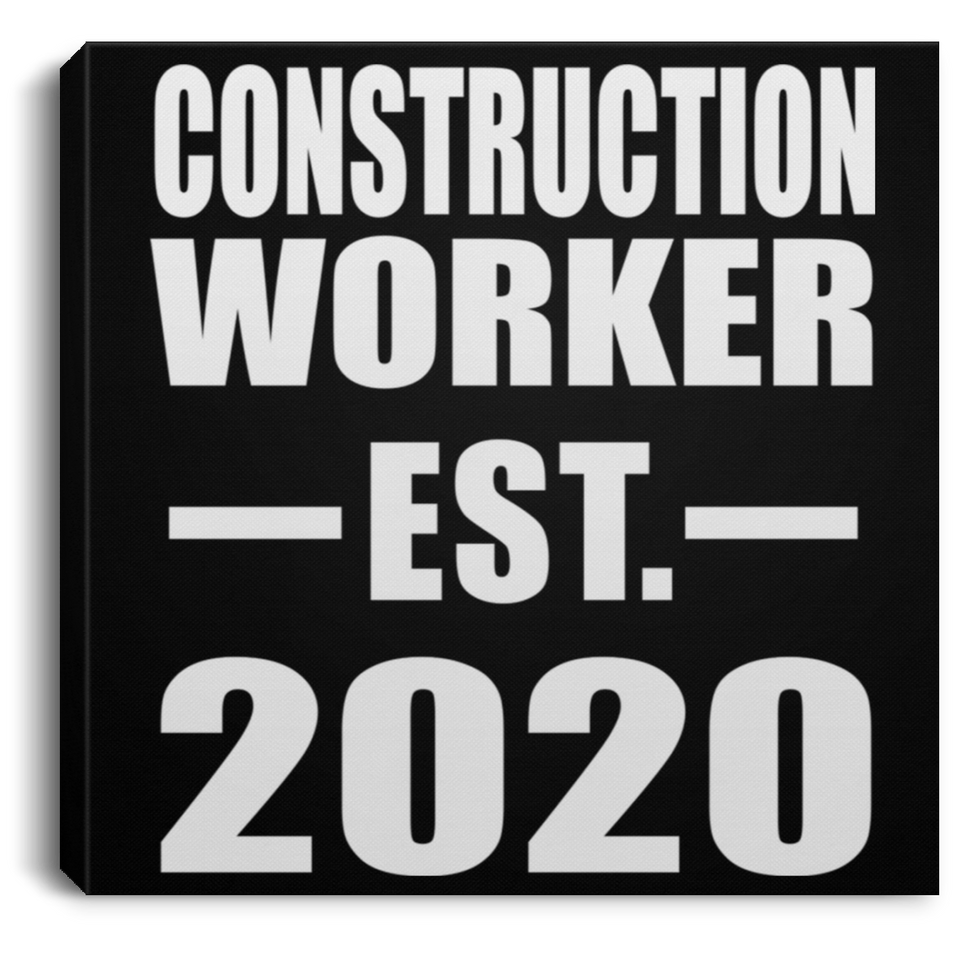 Construction Worker Established EST. 2020 - Canvas Square