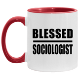Blessed Sociologist - 11oz Accent Mug Red
