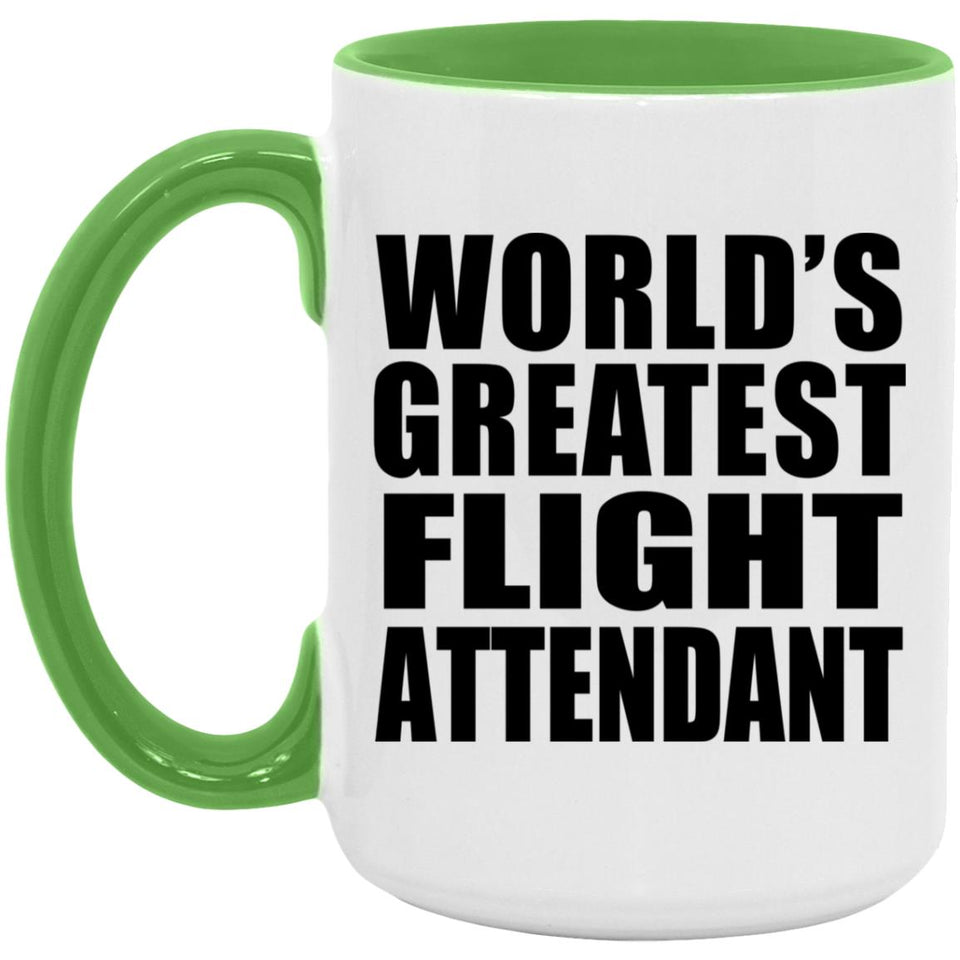 World's Greatest Flight Attendant - 15oz Accent Mug Green