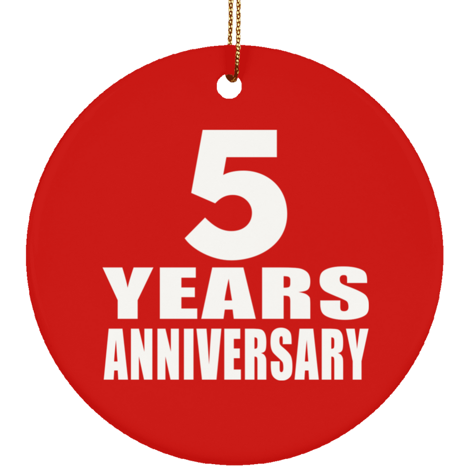 5th Anniversary 5 Years Anniversary - Circle Ornament