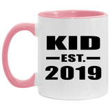 Kid Established EST. 2019 - 11oz Accent Mug Pink